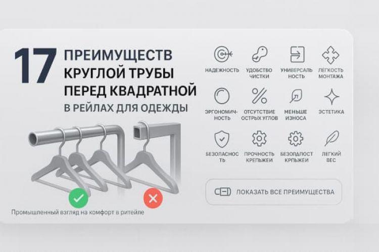 17 Преимуществ Круглой Трубы перед Квадратной в Качестве РЕЙЛОВ для Одежды